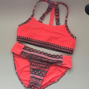 justice pink bathing suit
